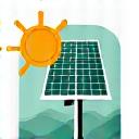Icône panneau solaire pour alimenter les infrastructures de parking.
